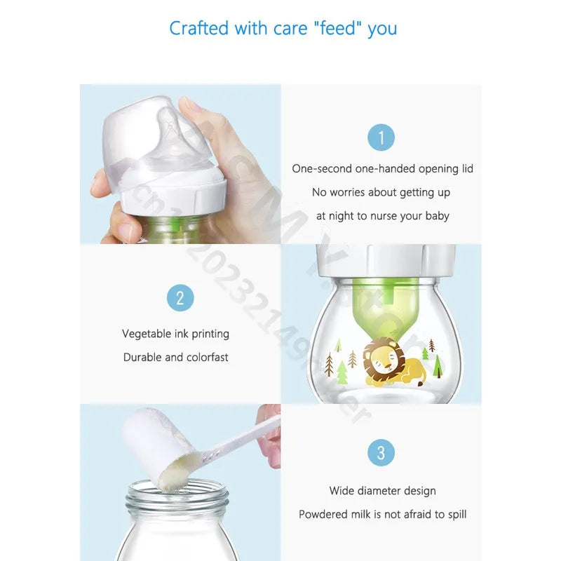 Dr. Brown's newborn wide-bore glass bottle, preemie silicone teat, 60ML for babies 0 to 3 months/Anti-colic glass baby bottle