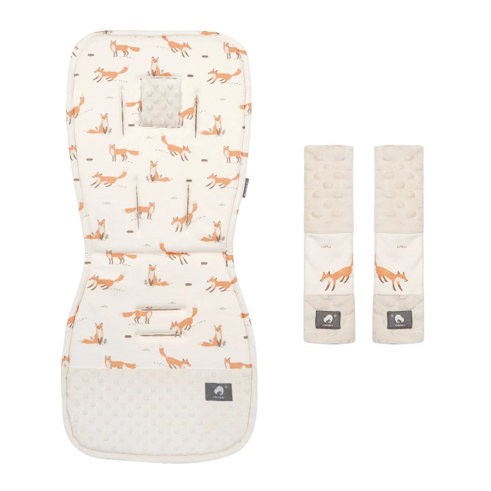 Stroller Cushion & Seat Belt Cover 2Pcs/Set Universal Baby Pram Seat Pad Soft Kids Pushchair Car Mat Stroller Accessories