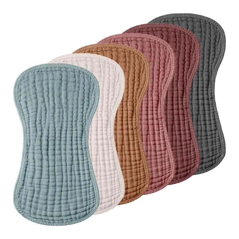 6Pcs/set Baby Bibs Six Layer Gauzes Burp Cloths for Babies with Hourglass Design