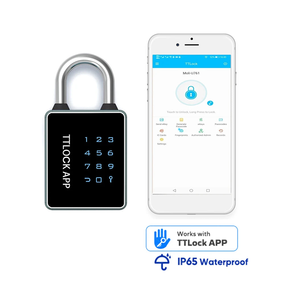 Hanging Smart Lock TUYA/TTLOCK APP Padlock 4 Ways Unlocking Keyless Drawer Safety Lock IP65 Waterproof Anti Theft Door Lock