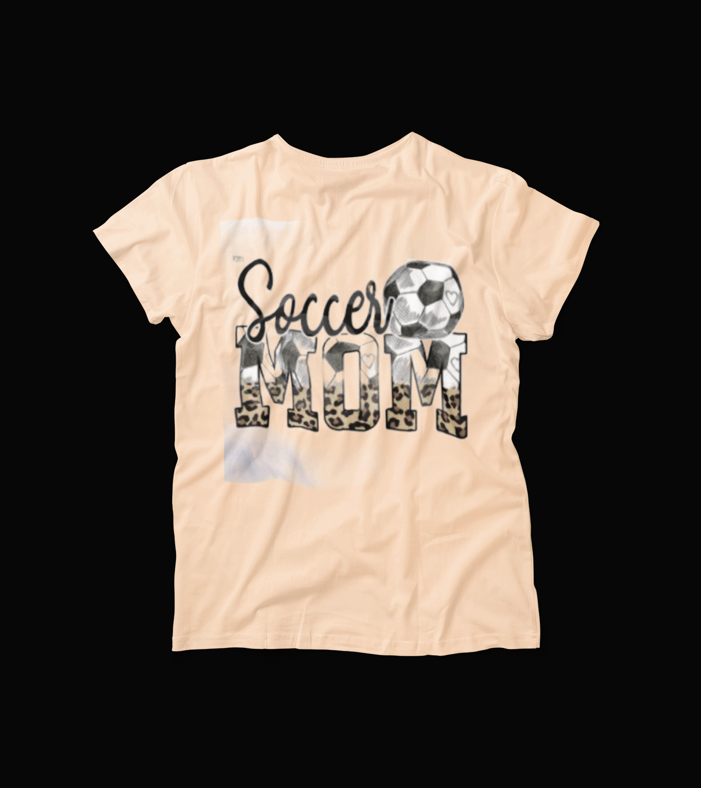 Soccer Mom T-Shirt – Leopard Print Sports Tee – Black and White Ball Graphic – Game Day Shirt for Proud Moms