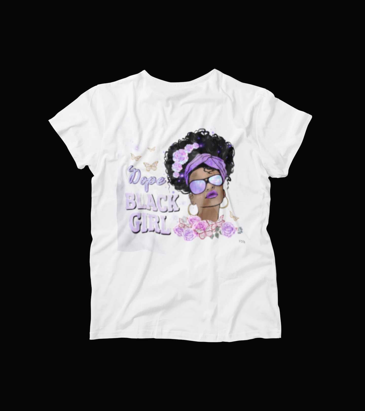 Dope Black Girl T-Shirt – Purple Afro Queen Tee – Empowerment Shirt for Women – Melanin Magic Fashion Graphic Tee
