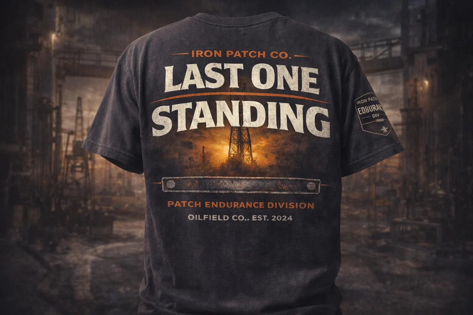 Last One Standing Oilfield T-Shirt – Heavyweight Cotton Roughneck Graphic Tee
