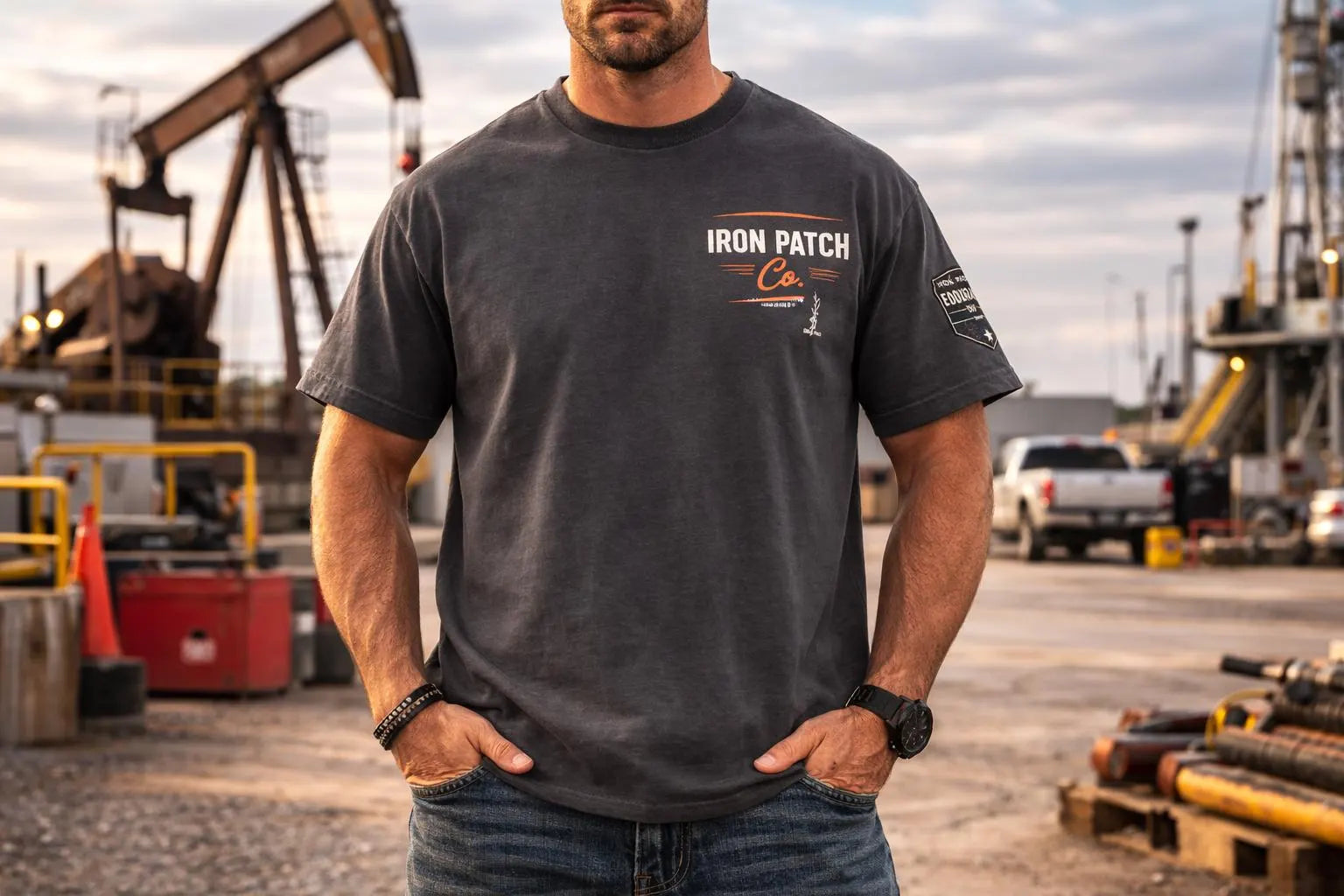 Last One Standing Oilfield T-Shirt – Heavyweight Cotton Roughneck Graphic Tee