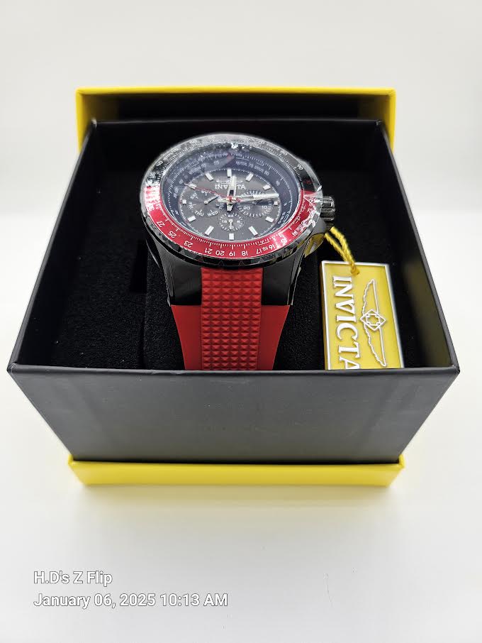 Invicta Aviator Men's Watch - 50mm, Black/Red